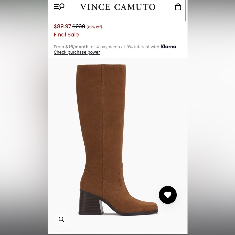 Vince Camuto Wide Calf size 8 Suede